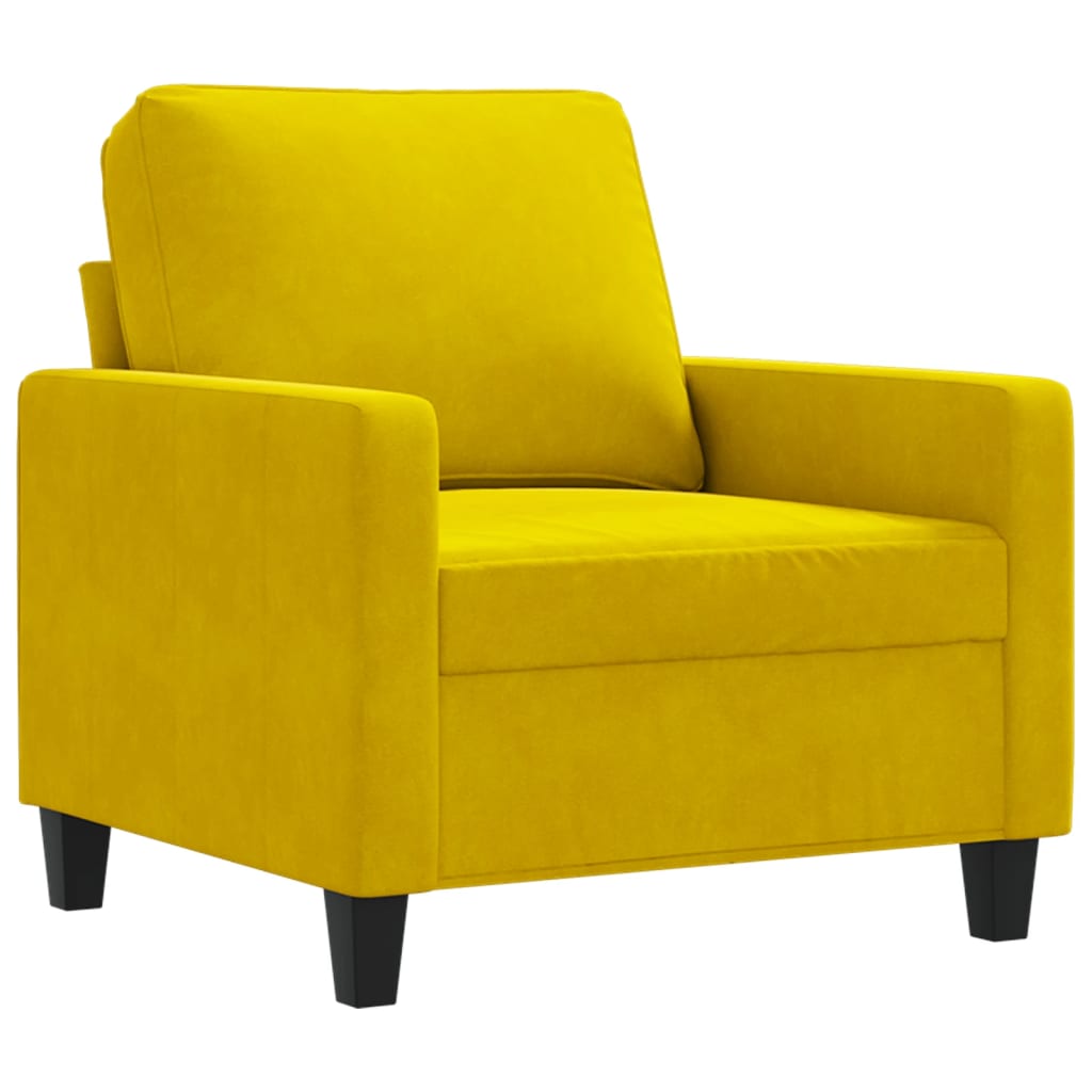 Poltrona Giallo 60 Cm Velluto