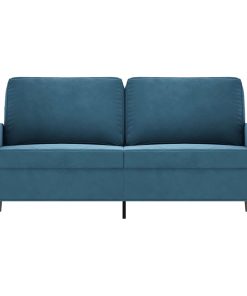 Divano A 2 Posti Blu 140 Cm In Velluto