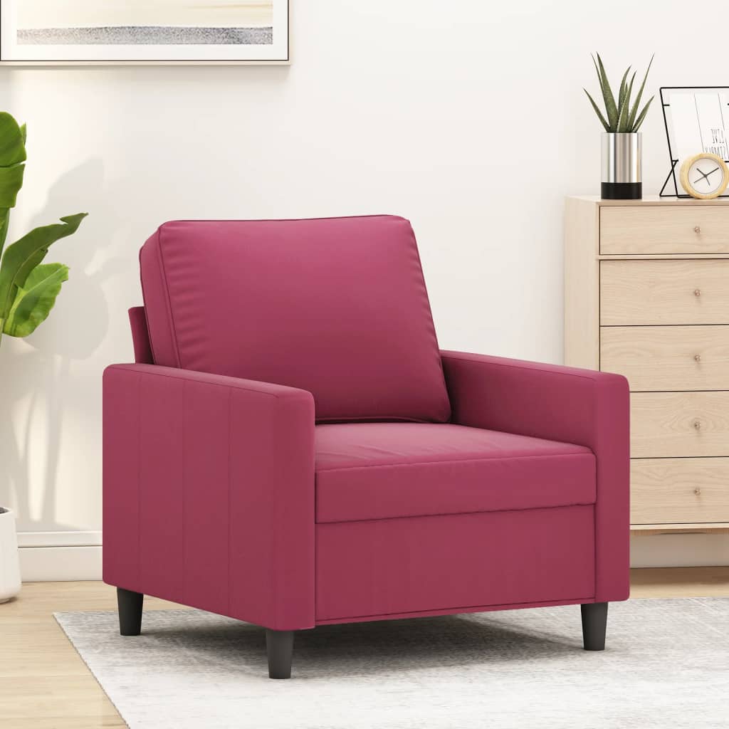 Poltrona Rosso Vino 60 Cm Velluto
