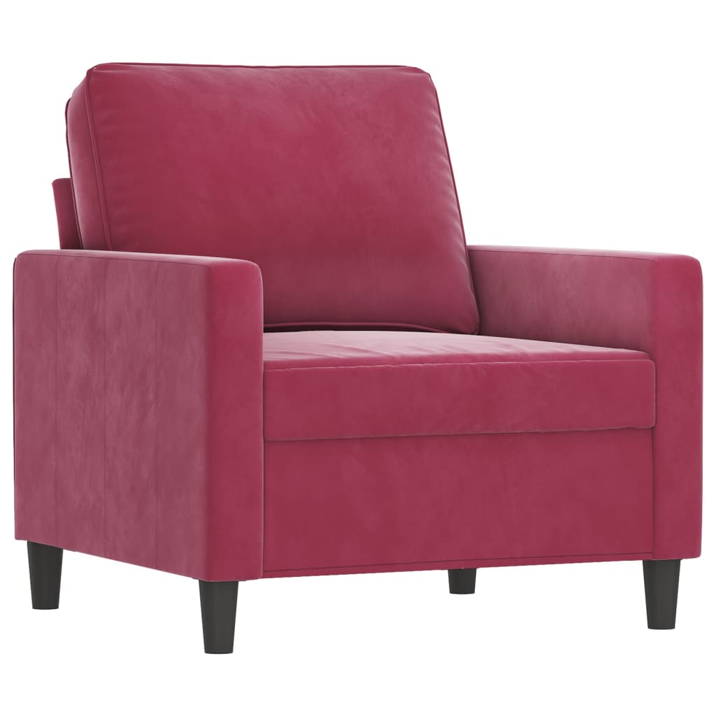 Poltrona Rosso Vino 60 Cm Velluto - Image 3