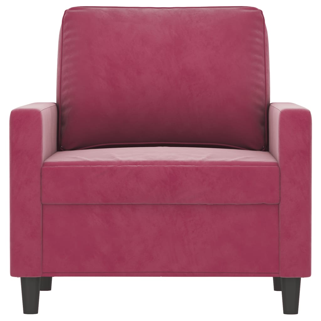 Poltrona Rosso Vino 60 Cm Velluto - Image 6