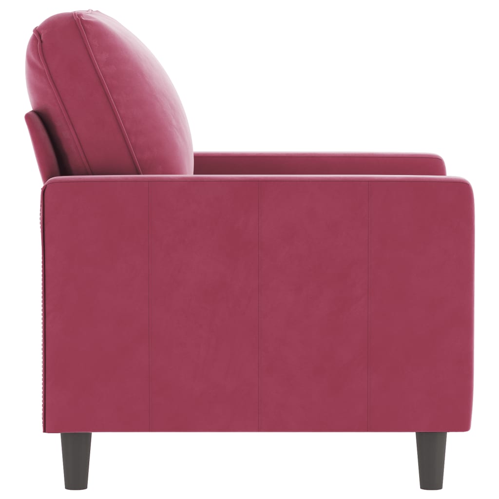 Poltrona Rosso Vino 60 Cm Velluto - Image 4