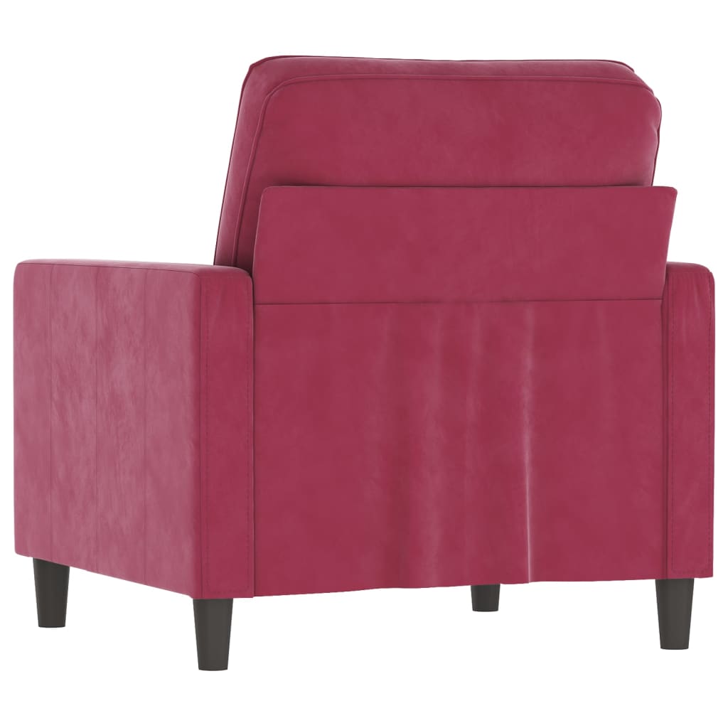 Poltrona Rosso Vino 60 Cm Velluto - Image 5