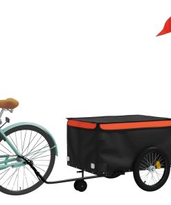 Rimorchio Da Bici Nero E Arancione 45 Kg In Ferro