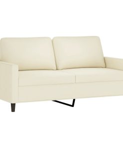 Set Di Divani 2 Pz Con Cuscini Crema In Velluto