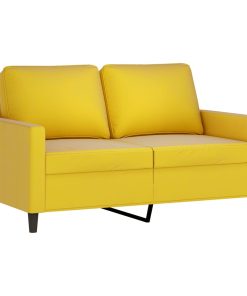 Set Di Divani 2 Pz Con Cuscini Giallo In Velluto
