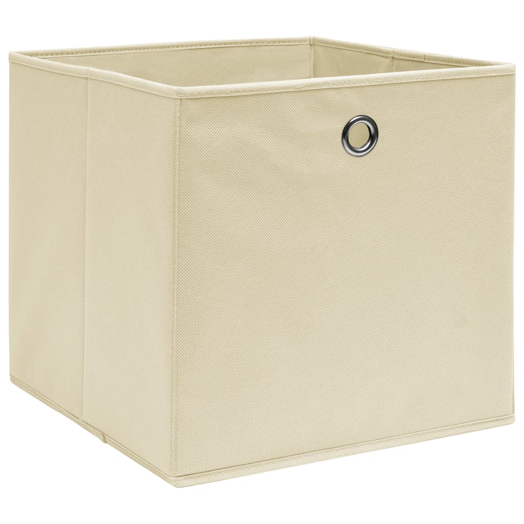 Contenitori 10 Pz In Tessuto Non Tessuto 28x28x28 Cm Crema