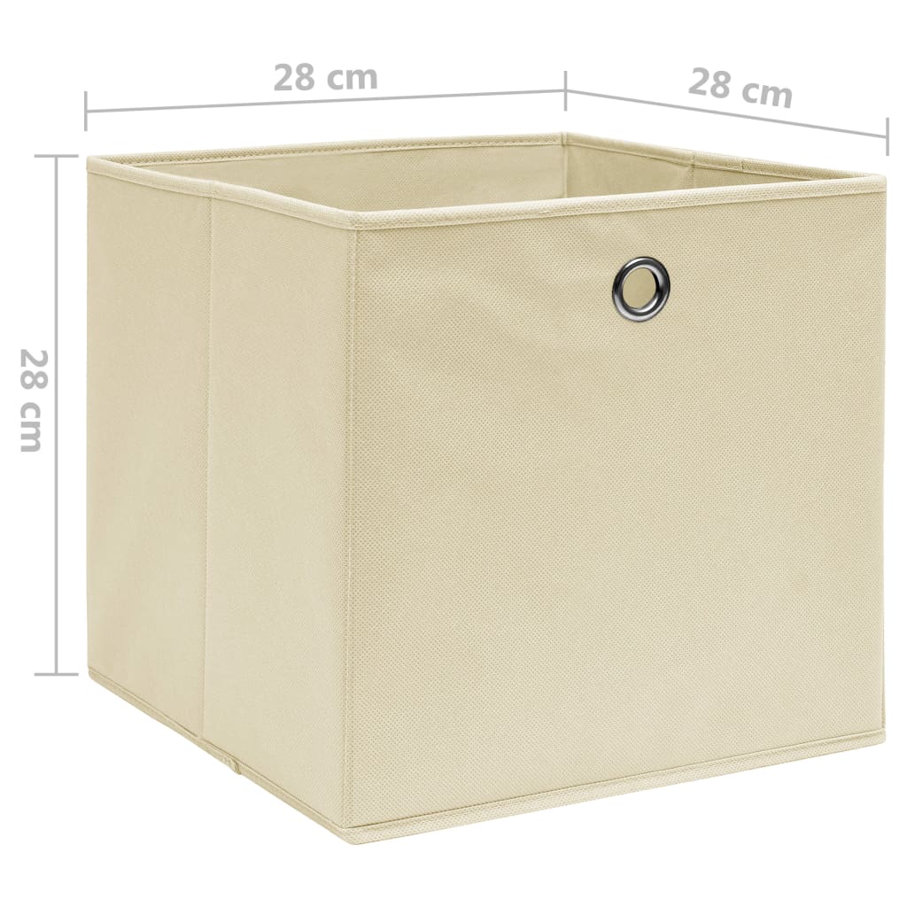 Contenitori 10 Pz In Tessuto Non Tessuto 28x28x28 Cm Crema - Image 5