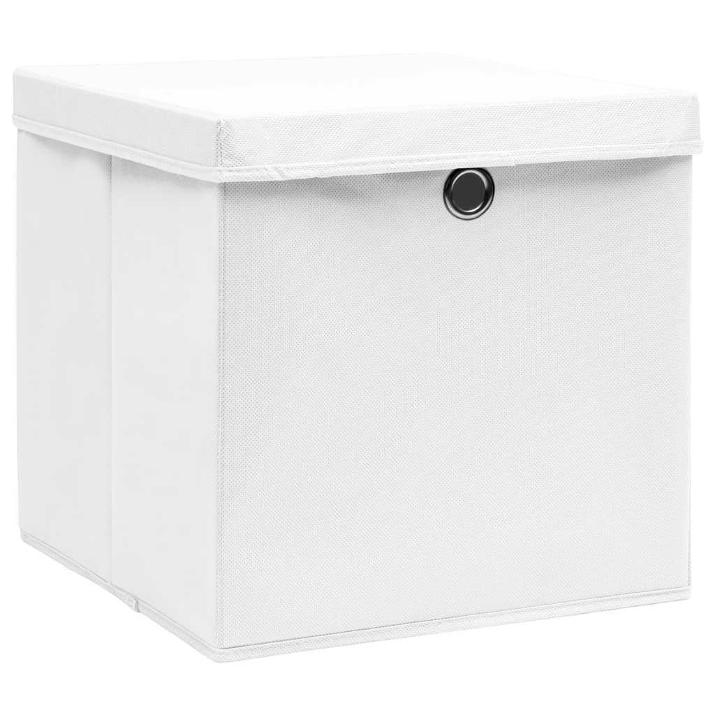 Contenitori Con Coperchi 4 Pz 28x28x28 Cm Bianco - Image 3