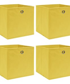 Scatole Portaoggetti 4pz Gialle 32x32x32 Cm Tessuto