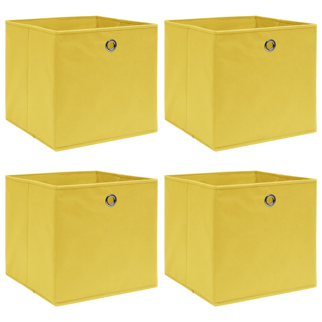 Scatole Portaoggetti 4pz Gialle 32x32x32 Cm Tessuto