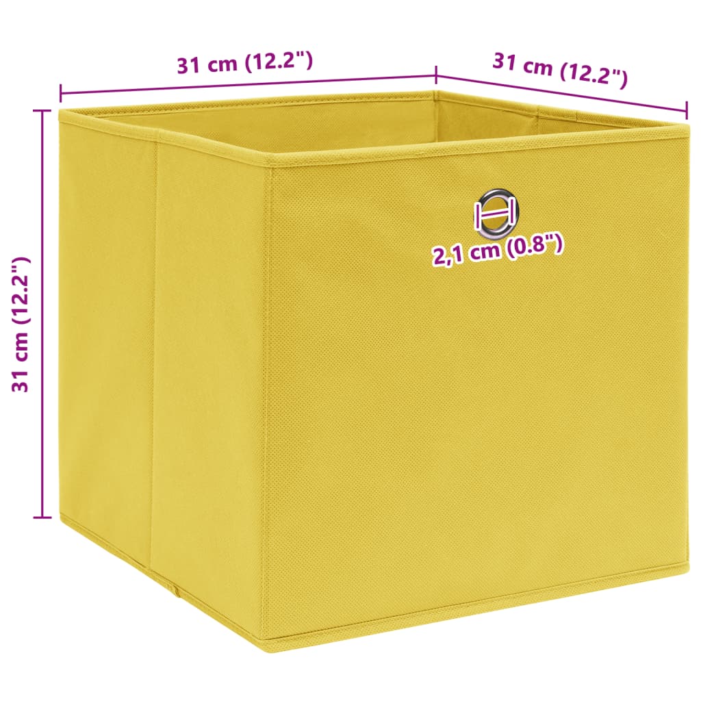 Scatole Portaoggetti 4pz Gialle 32x32x32 Cm Tessuto - Image 2