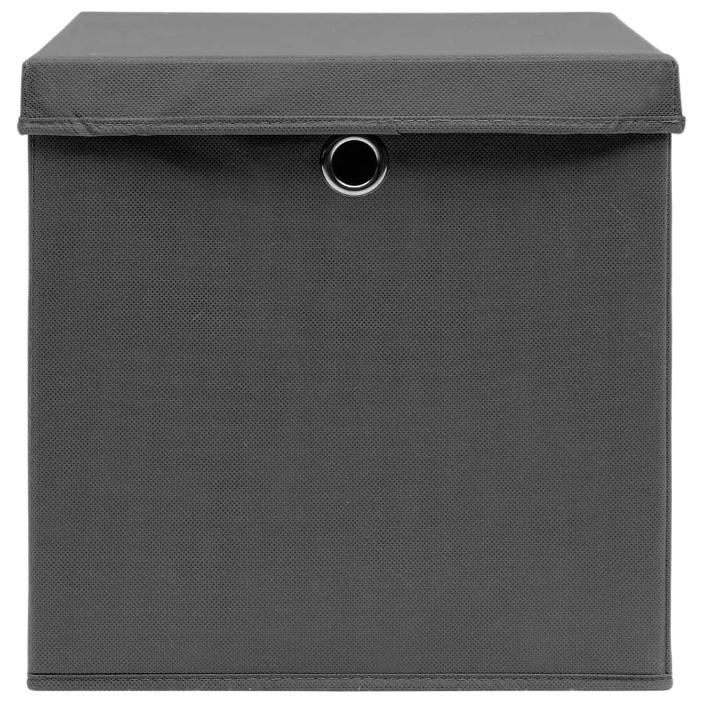Contenitori Con Coperchi 10 Pz 28x28x28 Cm Grigio - Image 3