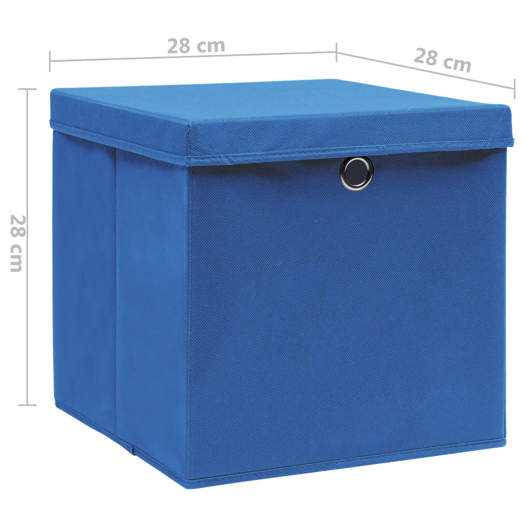 Contenitori Con Coperchi 4 Pz 28x28x28 Cm Blu - Image 3
