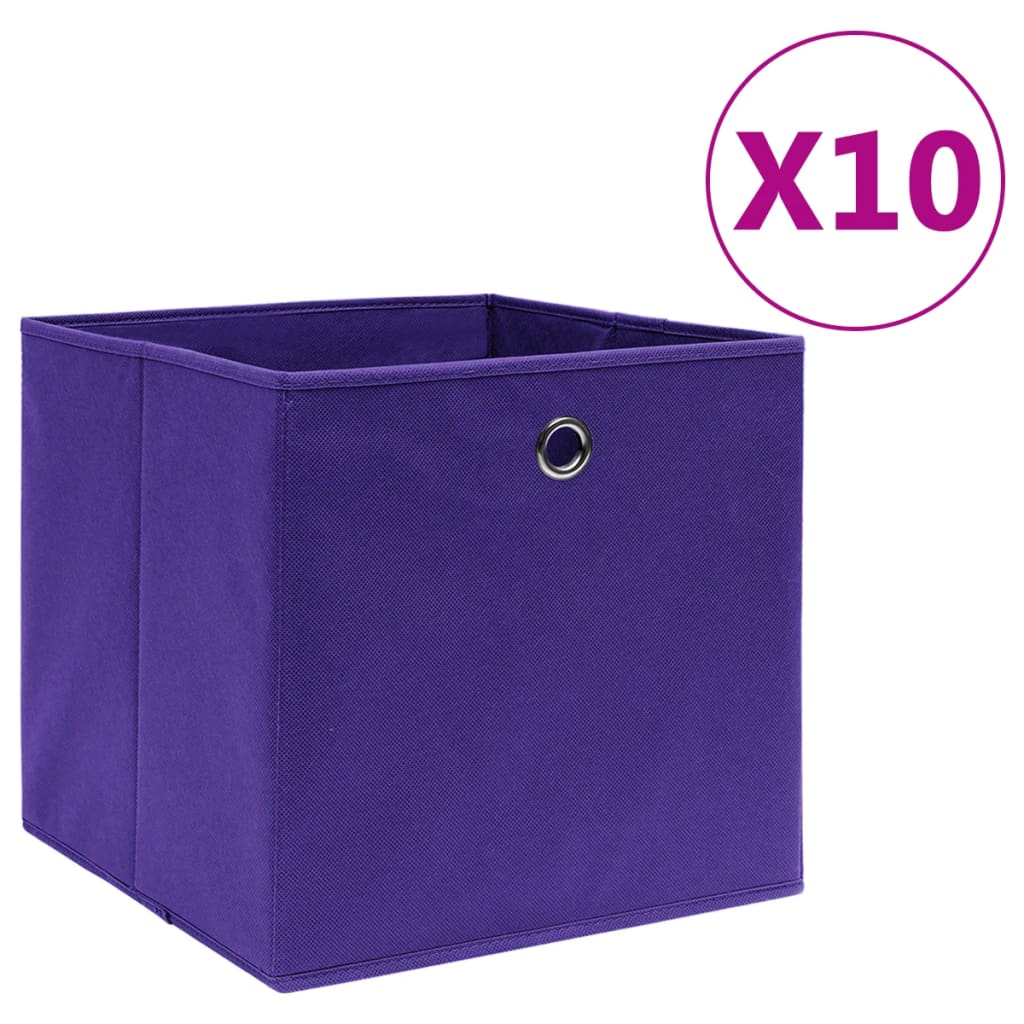 Contenitori 10 Pz In Tessuto Non Tessuto 28x28x28 Cm Viola - Image 3