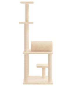 Albero Per Gatti Con Tiragraffi In Sisal Crema 136 cm