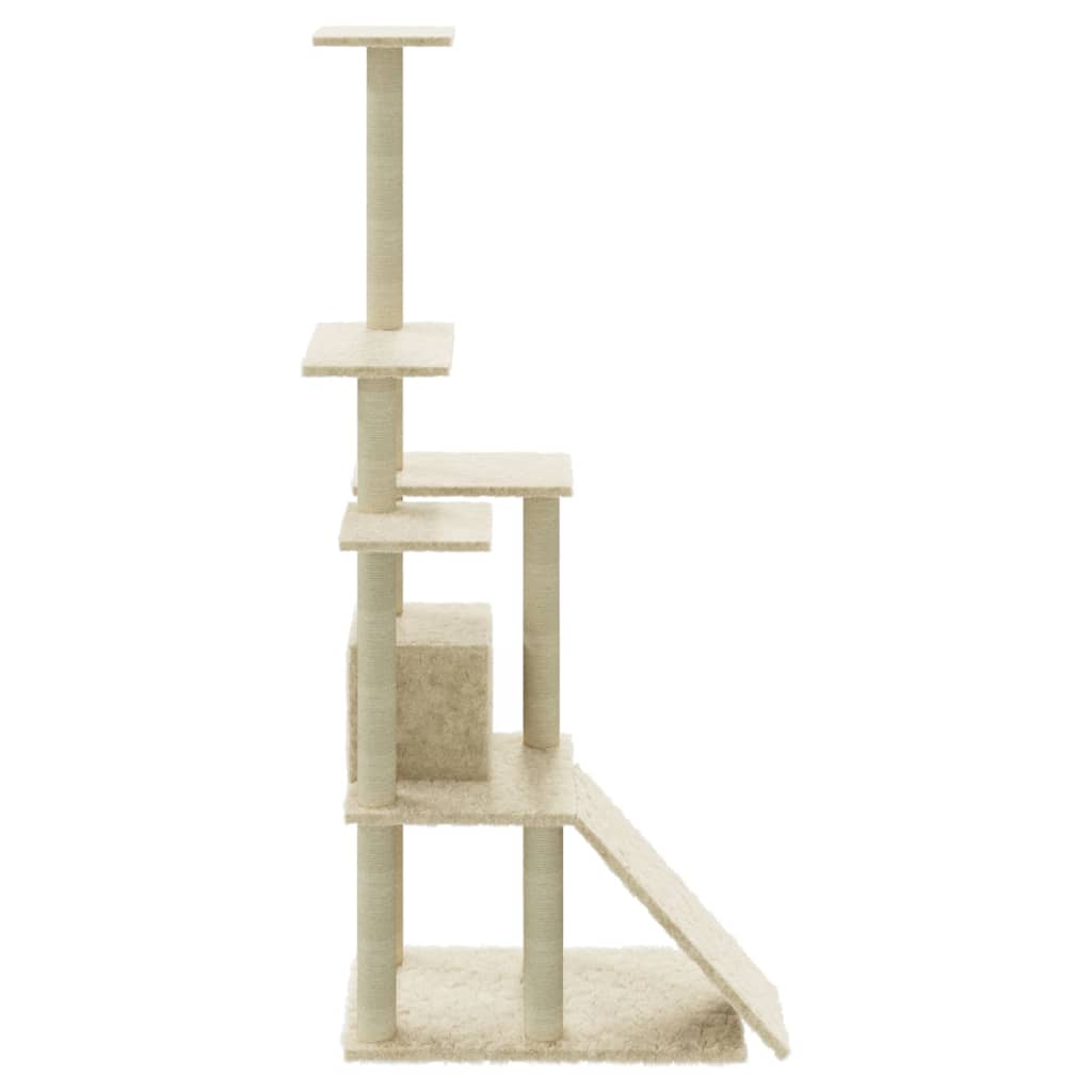 Albero Per Gatti Con Tiragraffi In Sisal Crema 155 cm - Image 6