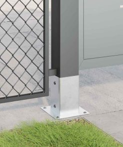 Basi Per Pali Quadrate 12 Pz Argento 91x91 Mm Acciaio Zincato