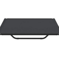 Cuccia Per Cani Rialzata Nera 130x80x20cm Tela Oxford E Acciaio