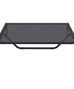 Cuccia Per Cani Rialzata Nera 130x80x20 Cm Textilene E Acciaio