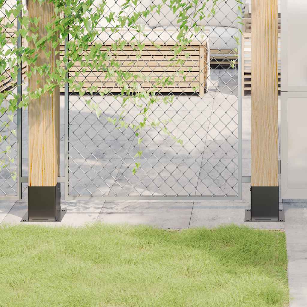 Basi Pali Quadrati 12 Pz 121x121 Mm Acciaio Verniciato Polvere - Image 2