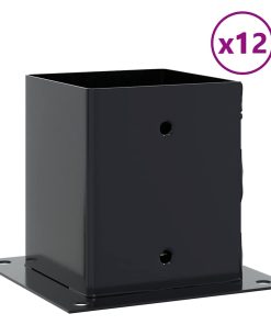 Basi Pali Quadrati 12 Pz 121x121 Mm Acciaio Verniciato Polvere