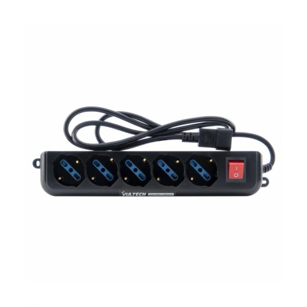 Vultech MU-Ups01 - Multipresa Per Ups 5 Ingressi Con Tasto On/off