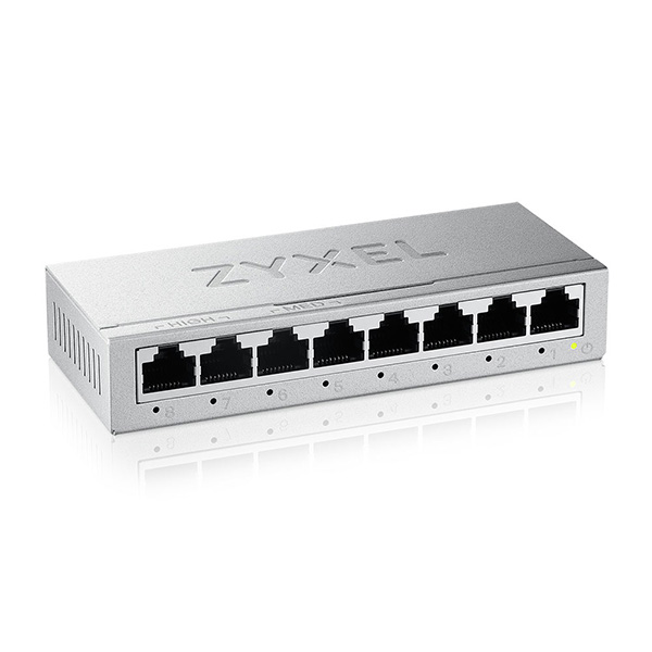 Zyxel Switch Unmanaged GS-108b V5 , 8 Porte Gigabit, Chassis Metallo, Desktop