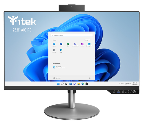 Itek Pc Aio Barebone 23,8" Fhd, H610, 2xddr4, M.2, 2x Ssd/hdd 2.5", Wifi, Bt, PoP-Up Cam, Spkr, Type