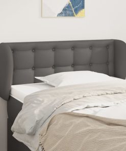 Testiera Ad Orecchio Grigia 93x23x78/88 Cm In Similpelle