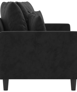 Divano A 2 Posti Nero 140 Cm In Velluto