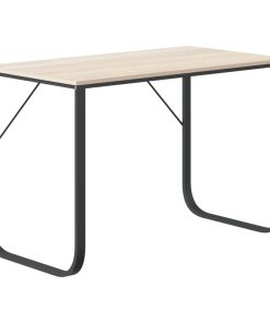 Scrivania Computer Nera E Rovere 110x60x73 Cm Legno Multistrato