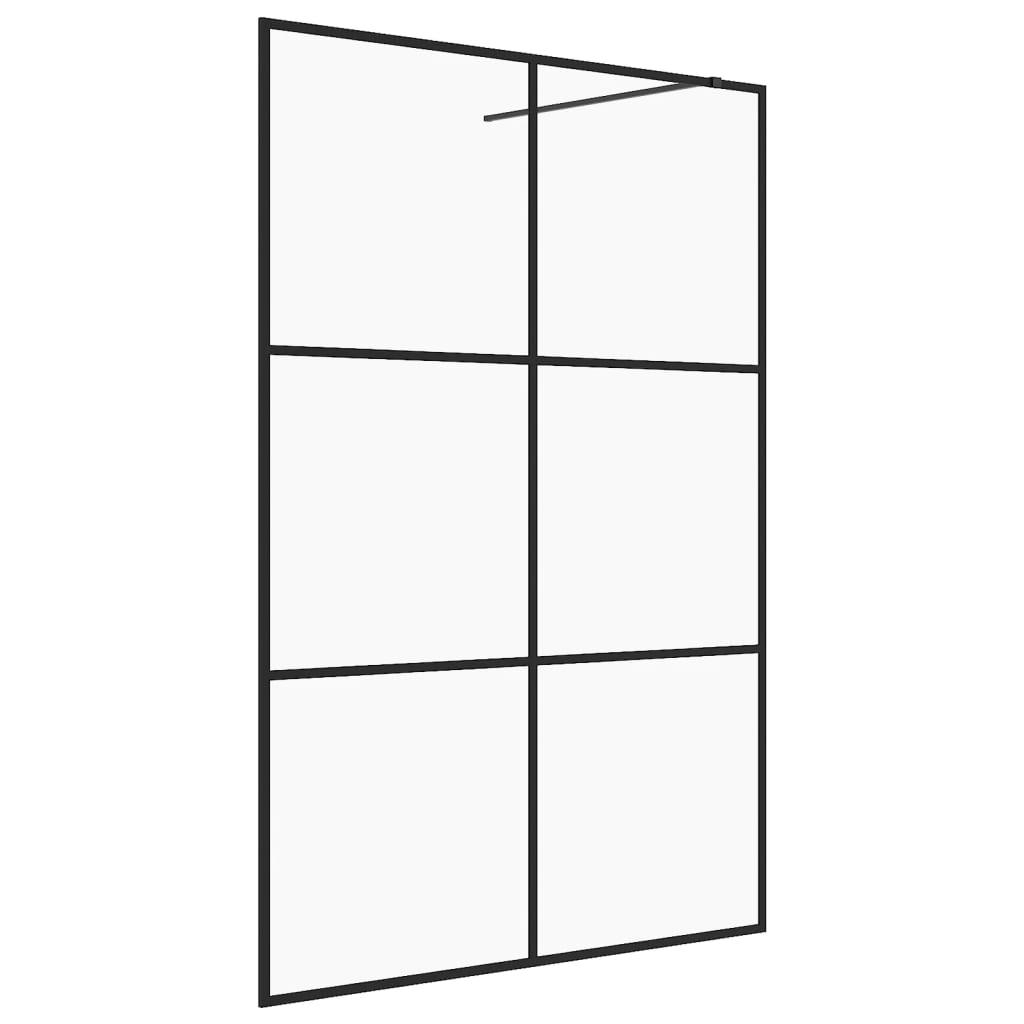 Parete Per Doccia WalK-In Vetro Trasparente Esg 140x195cm Nera - Image 3