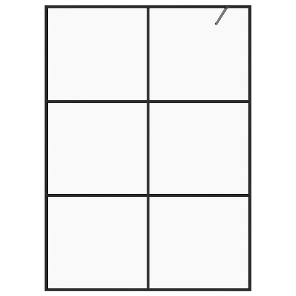 Parete Per Doccia WalK-In Vetro Trasparente Esg 140x195cm Nera - Image 4