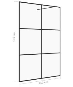 Parete Per Doccia WalK-In Vetro Trasparente Esg 140x195cm Nera