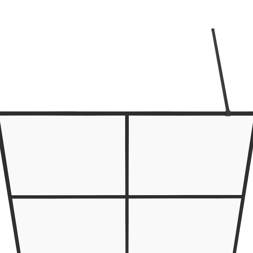 Parete Per Doccia WalK-In Vetro Trasparente Esg 140x195cm Nera - Image 5