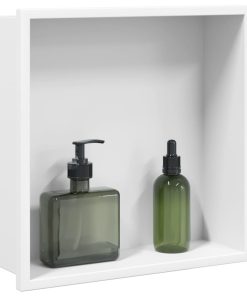 Nicchia Per Doccia Bianco Opaco 32x32x9cm In Acciaio Inox