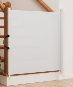 Cancelletto Retrattile Per Animali Domestici Bianco 82,5x125 cm