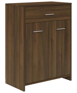 Armadietto Bagno Rovere Marrone 60x33x80 Cm Legno Tecnico