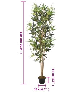 Albero Bambù Artificiale 1104 Foglie 180 Cm Verde