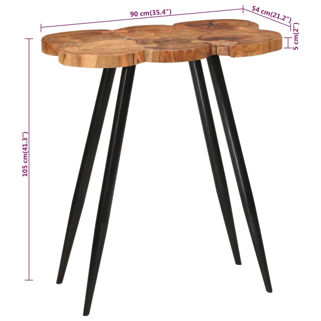 Tavolo Da Bar In Legno 90x54x105 Cm Legno Massello Di Acacia