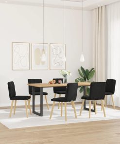 Sedie Da Pranzo 6 Pz Nere In Tessuto