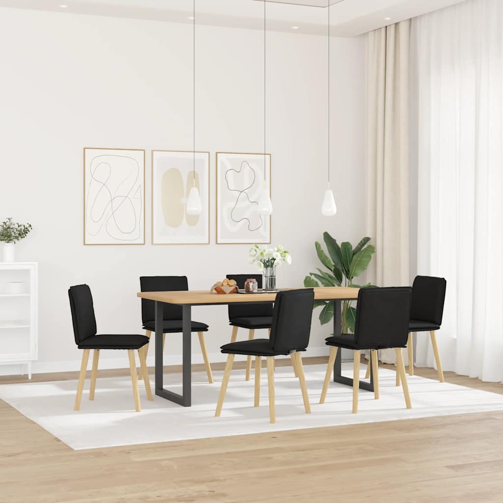 Sedie Da Pranzo 6 Pz Nere In Tessuto