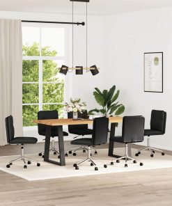 Sedie Da Pranzo 6 Pz Nere In Similpelle