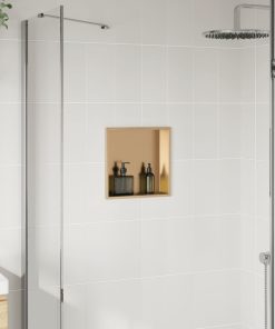 Nicchia Per Doccia Oro Spazzolato 32x32x9cm In Acciaio Inox