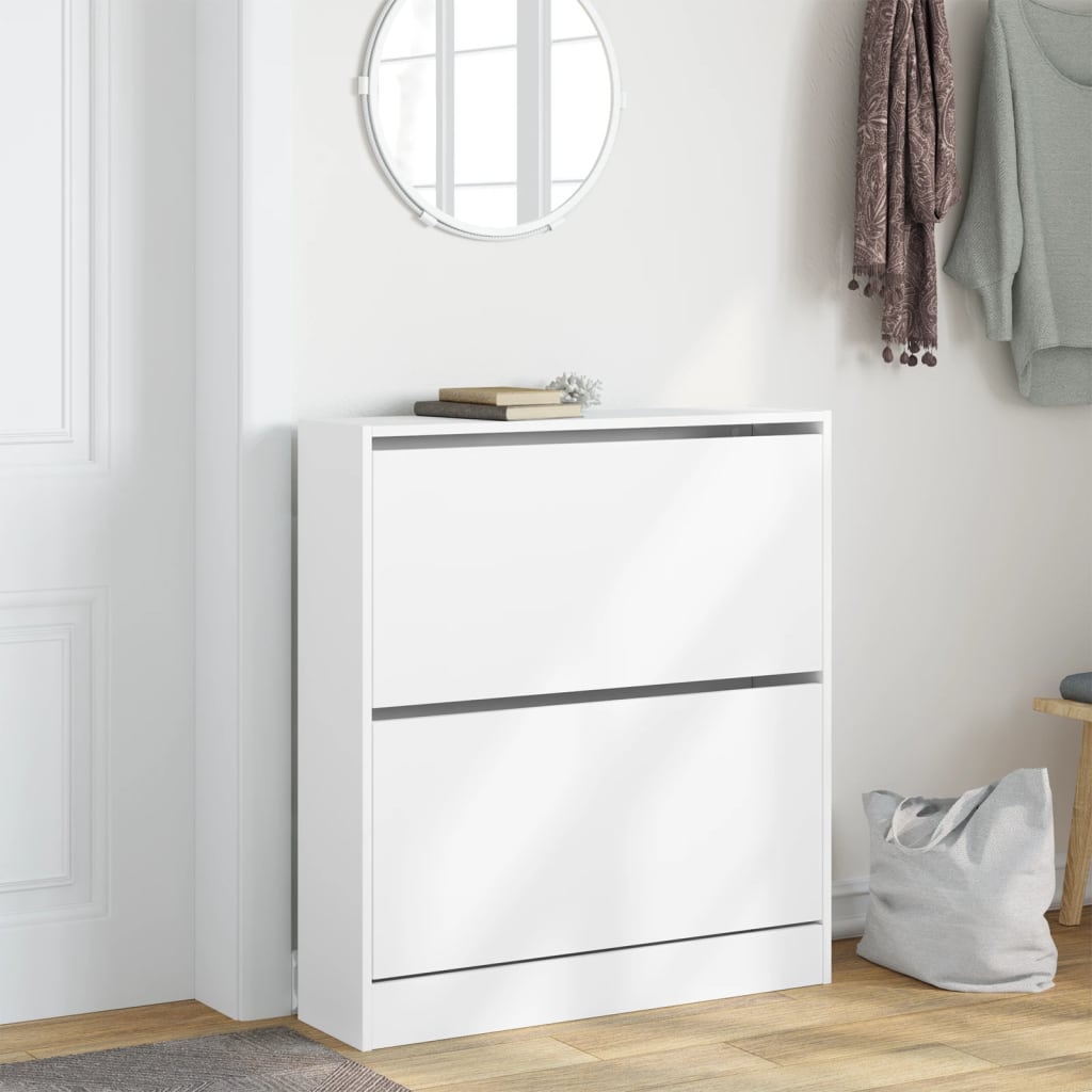 Scarpiera Bianca 80x21x87,5 Cm In Legno Multistrato - Image 6