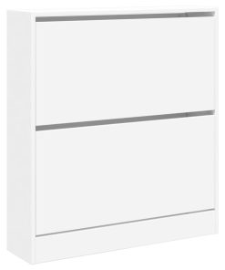 Scarpiera Bianca 80x21x87,5 Cm In Legno Multistrato