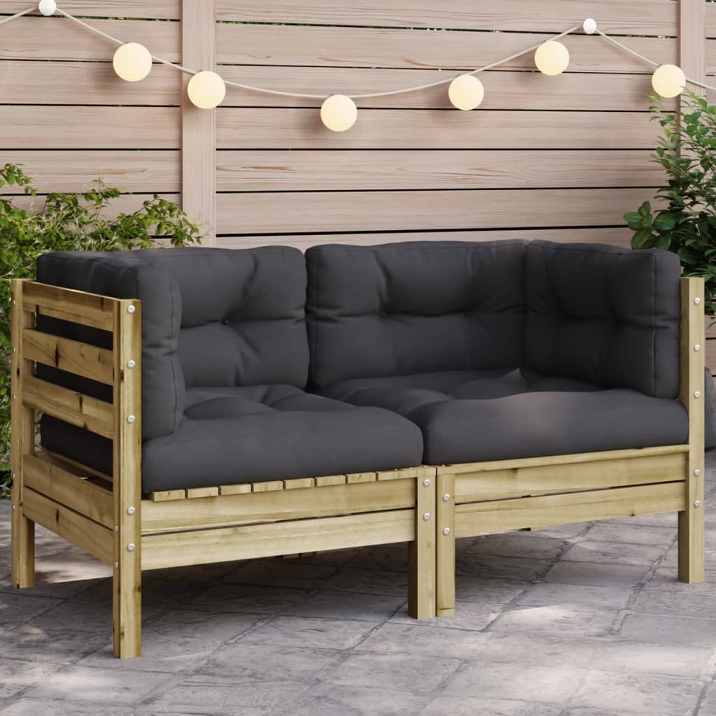 Divano Angolare Da Giardino Con Cuscini Legno Impregnato Pino - Image 2