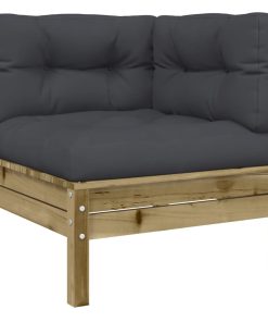 Divano Angolare Da Giardino Con Cuscini Legno Impregnato Pino