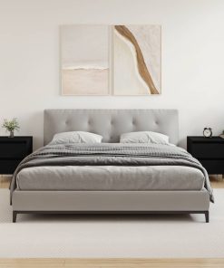 Comodini 2pz Neri 40x35x50 Cm In Legno Multistrato